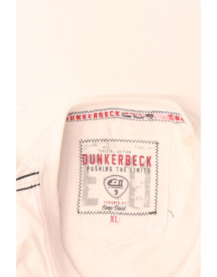 T-shirt grafica da uomo Camp David Top XL in cotone bianco