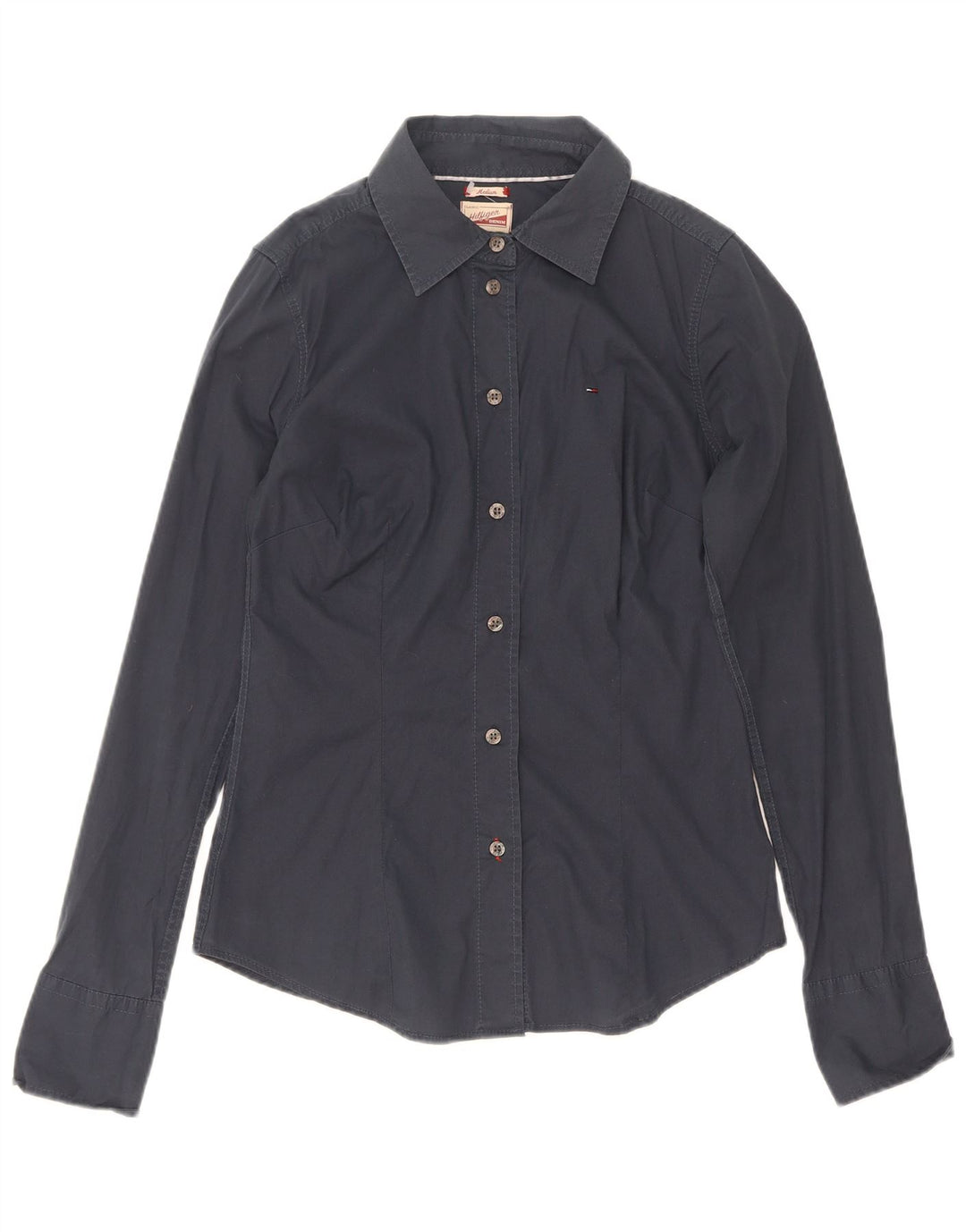 Camicia da donna Tommy Hilfiger UK 12 cotone blu navy medio