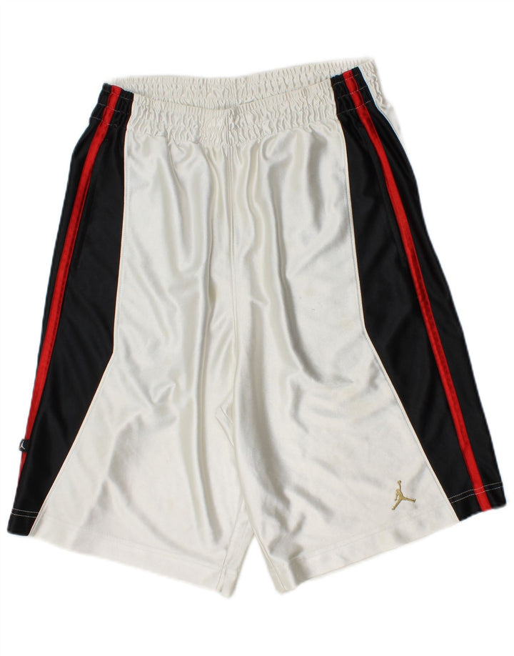 Pantaloncini sportivi Jordan da uomo piccoli in poliestere color block bianco