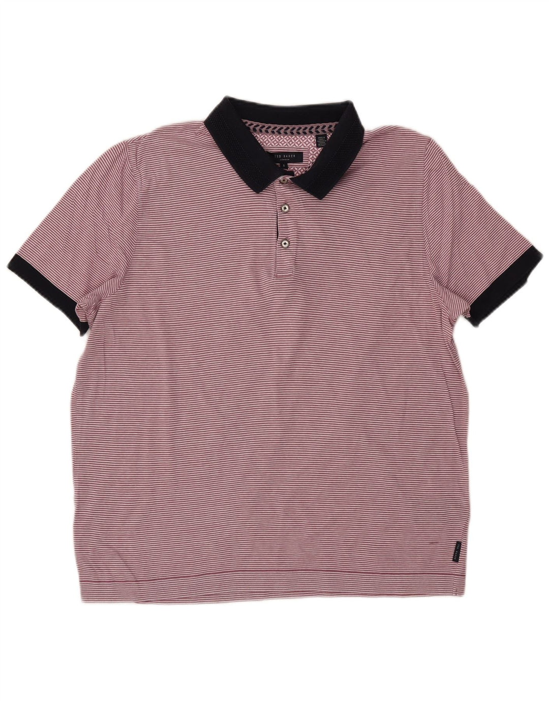 Polo da uomo TED BAKER taglia 5 XL cotone gessato rosa