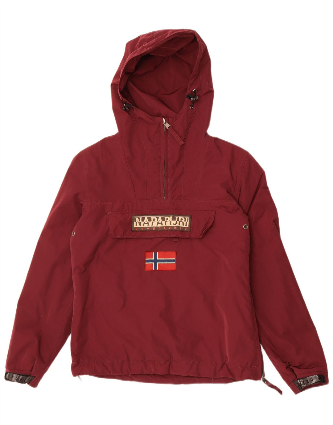Giacca anorak da uomo con cappuccio Napapijri UK 36 Small Maroon Poliestere