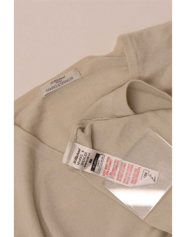 Marks & Spencer Top da uomo a maniche lunghe XL in cotone beige