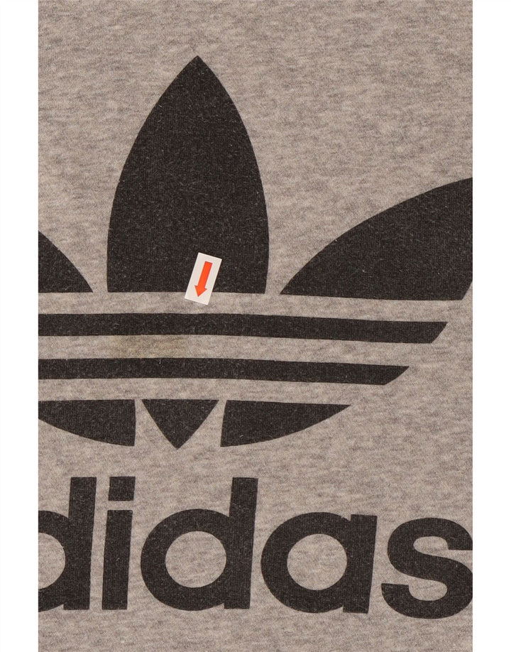 Felpa grafica da uomo ADIDAS, maglione grande, cotone chiazzato grigio