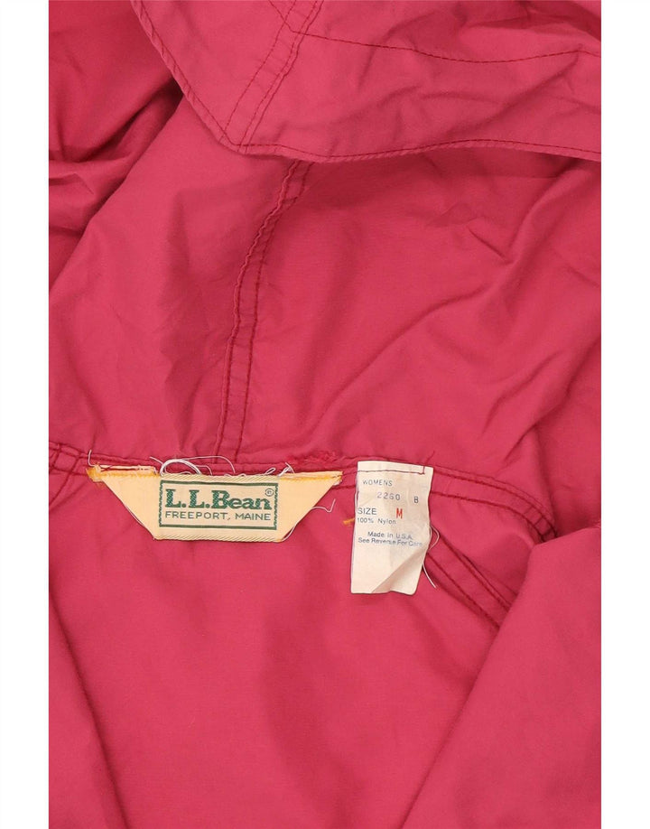 Giacca antipioggia da donna con cappuccio L.L.Bean UK 14 Nylon rosa medio