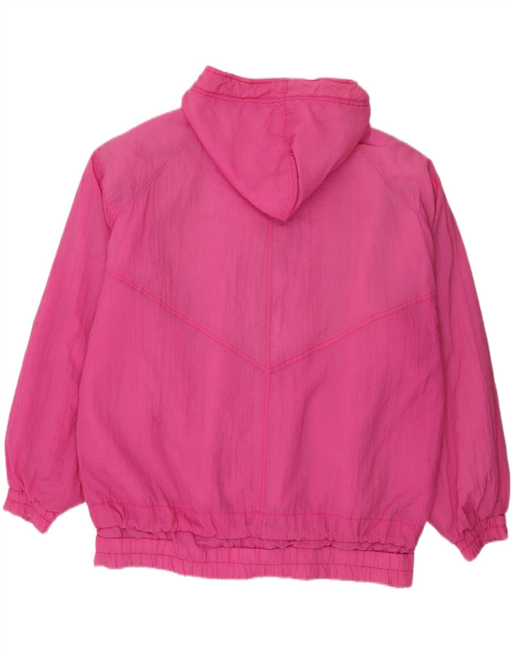 Giacca imbottita oversize con cappuccio da donna vintage UK 24 4XL rosa poliammide