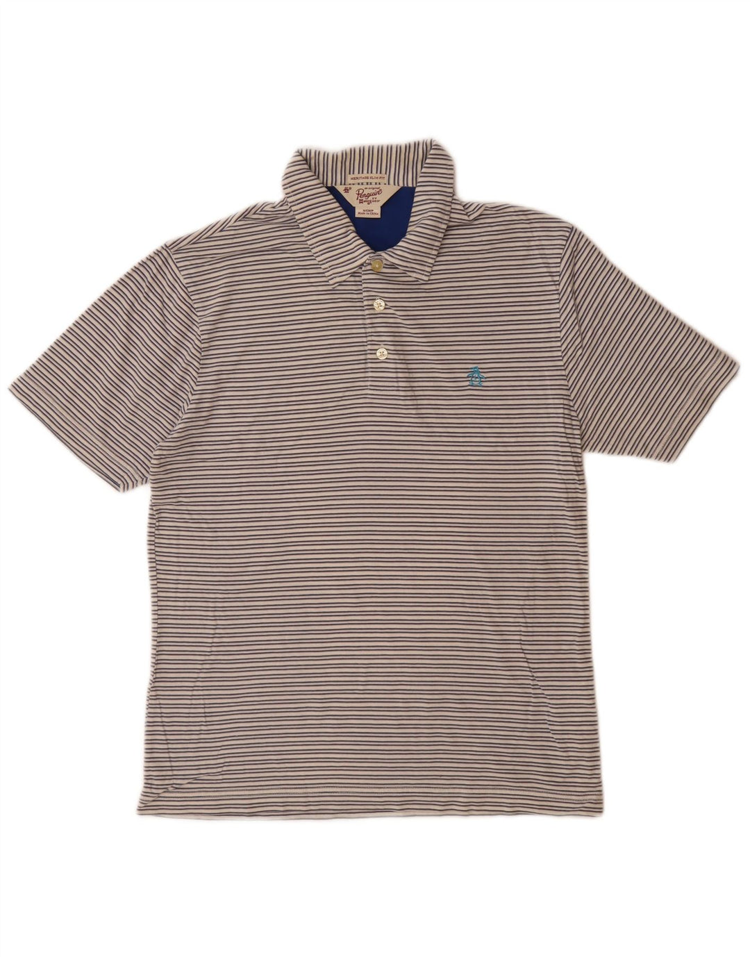 PENGUIN Polo da uomo slim fit Heritage piccola in cotone a righe beige