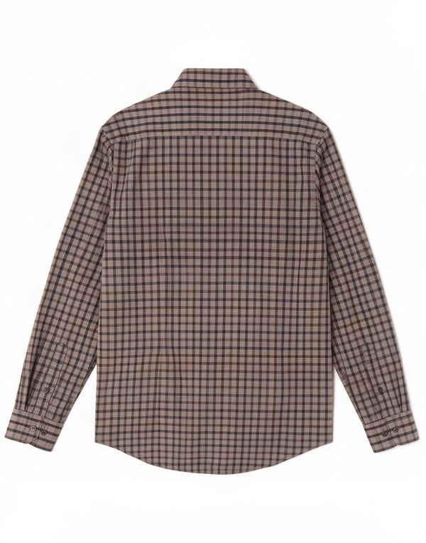 Camicia slim fit da uomo di Dack 2XL in cotone a quadri grigio