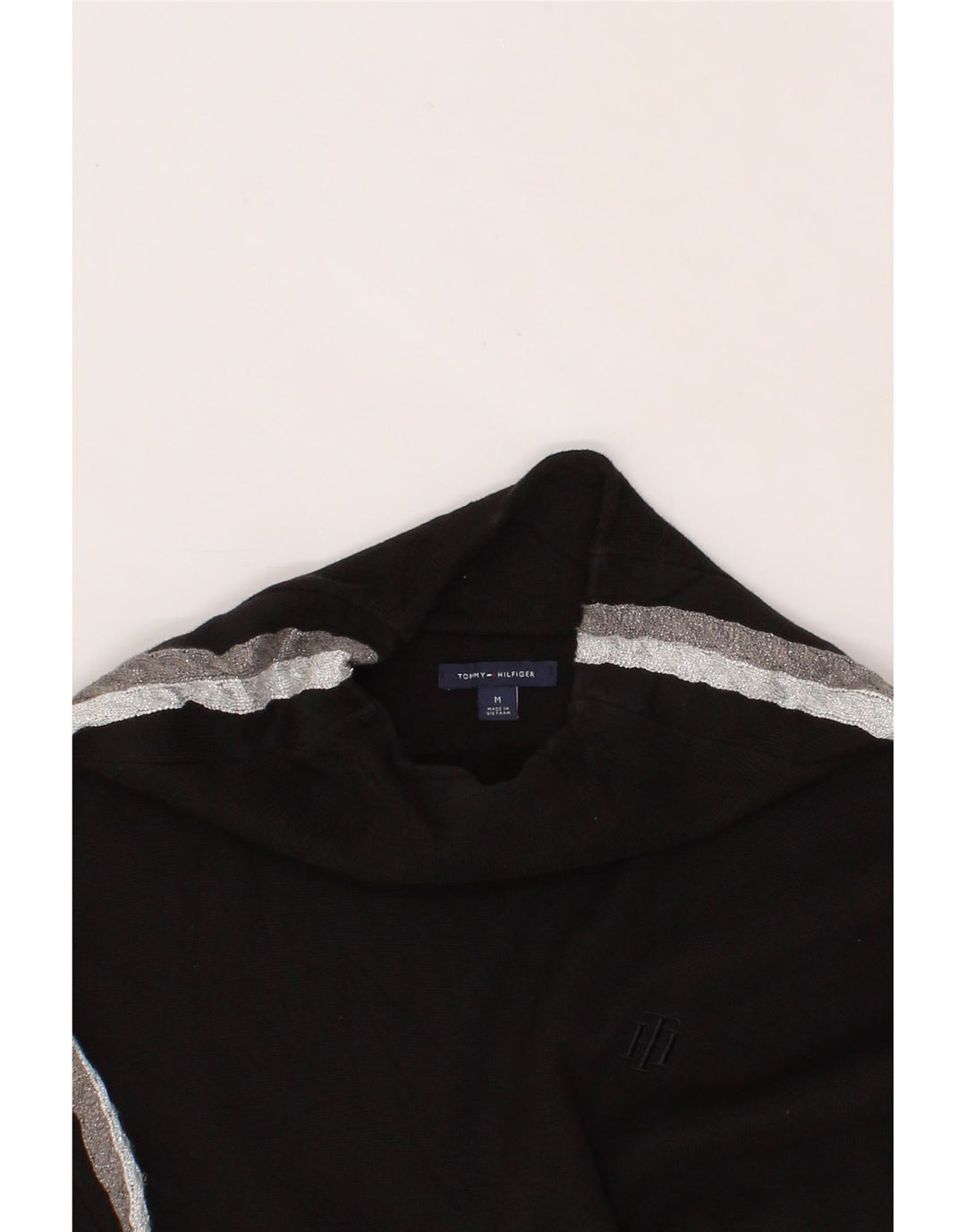 TOMMY HILFIGER Womens Turtle Neck Jumper Sweater UK 14 Medium Black Vintage Tommy Hilfiger and Second-Hand Tommy Hilfiger from Messina Hembry 