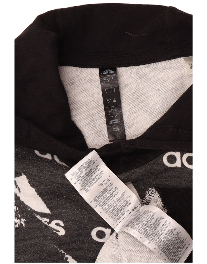 Felpa con cappuccio grafica da uomo Adidas Large in cotone color block grigio