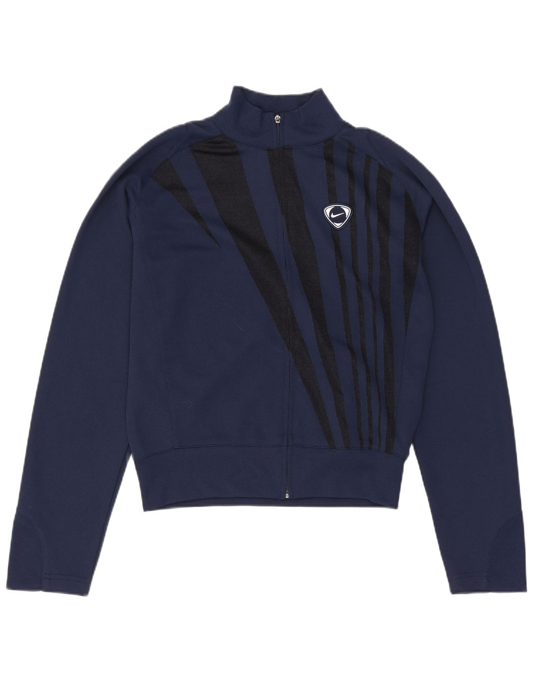 Giacca corta da tuta da donna Nike UK 8/10 piccola a righe blu navy
