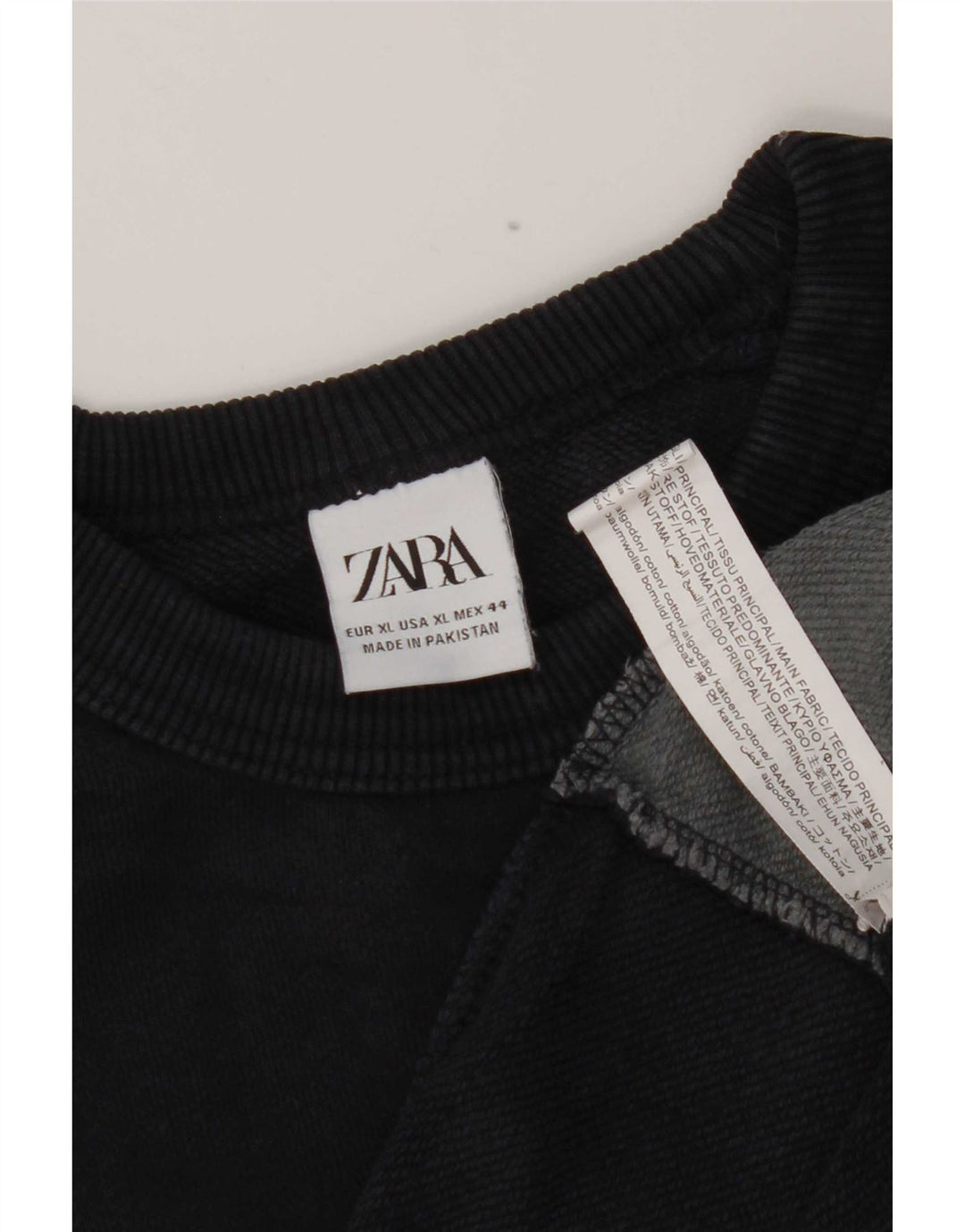 Felpa Zara da uomo maglione XL blu navy in cotone color block