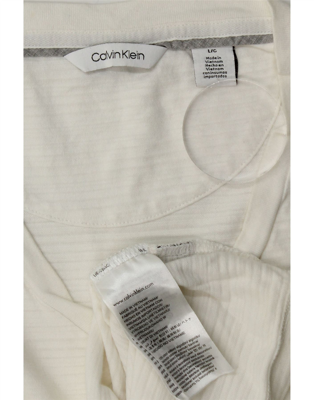 CALVIN KLEIN T-shirt da uomo Top grande in cotone a righe bianche