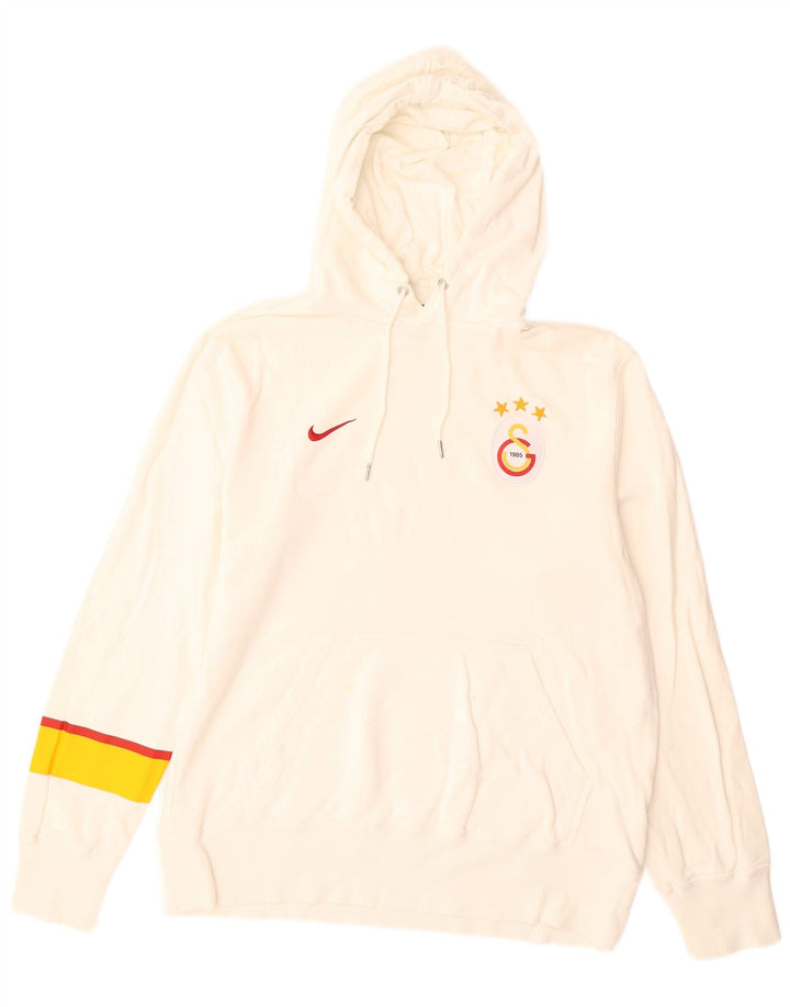 Felpa con cappuccio grafica Nike da uomo in cotone color block bianco medio