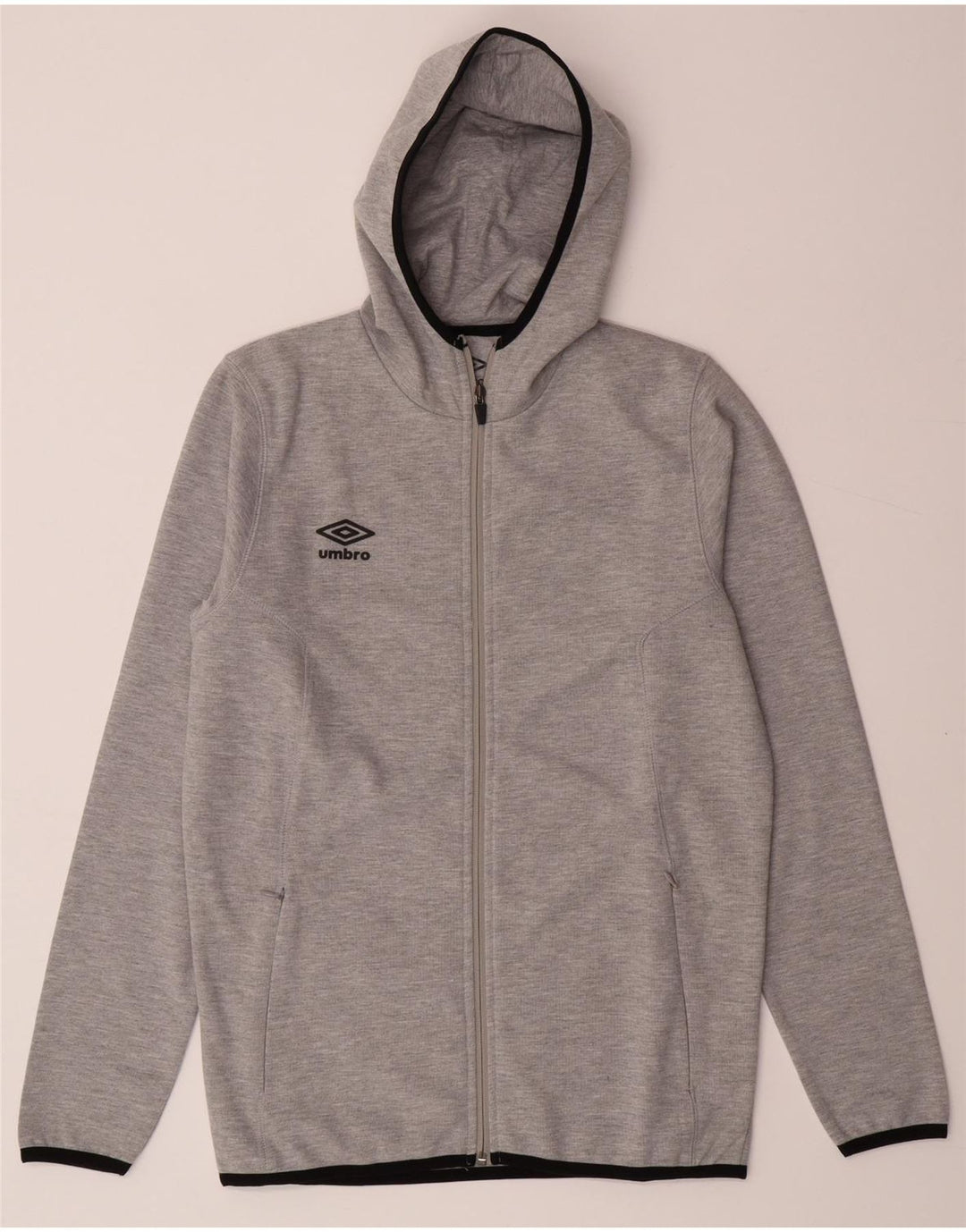 UMBRO Mens Zip Hoodie Sweater Small Grey Polyester