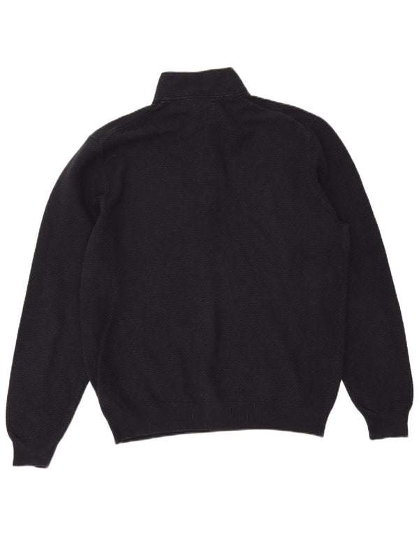 MASSIMO DUTTI Maglione da uomo con zip e collo 2XL in cotone blu navy