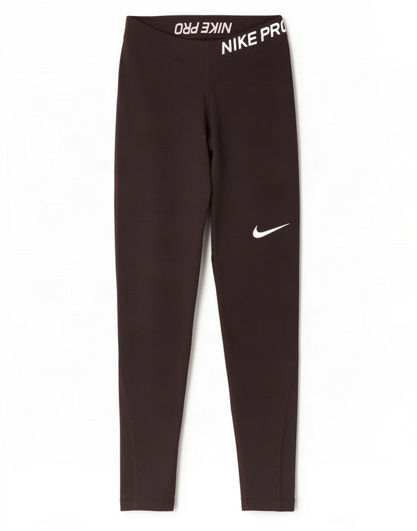 Nike Womens Dri Fit Graphic Leggings UK 4 XS Black Polyester