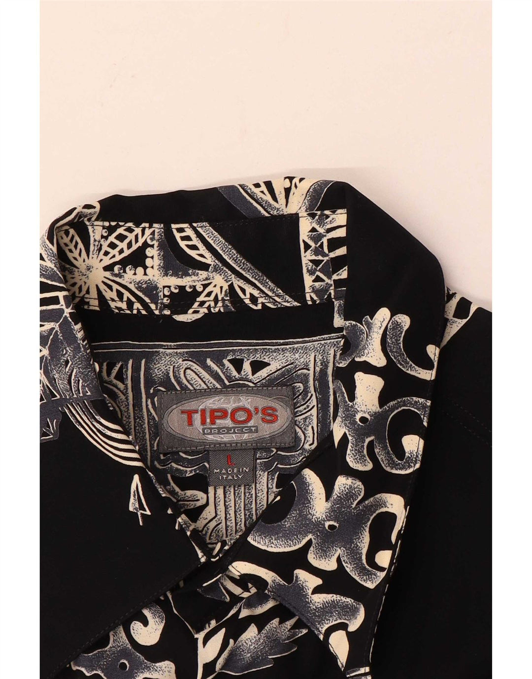 Camicia a maniche corte da uomo Tipo' S Large nera geometrica