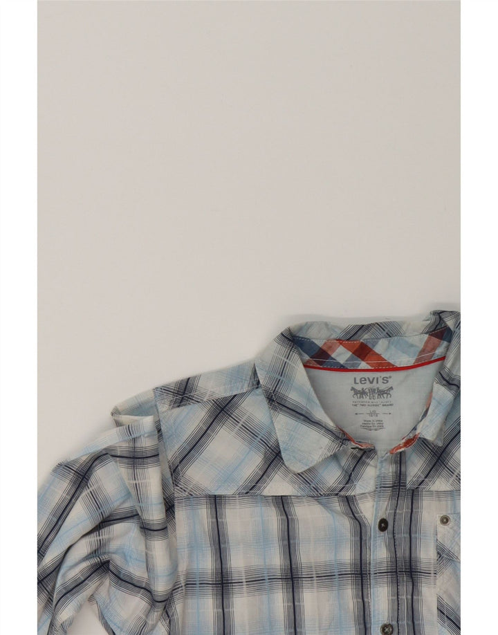 LEVI'S Boys Shirt 15-16 Years Large Blue Check Cotton Vintage Levi's and Second-Hand Levi's from Messina Hembry 
