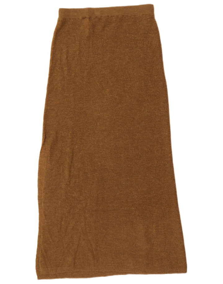 Gonna lunga in maglia Zara da donna piccola W26 marrone in poliammide