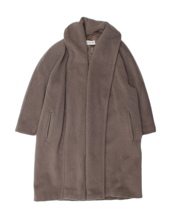 Soprabito aperto oversize da donna VINTAGE IT 44 Lana di alpaca grigio medio
