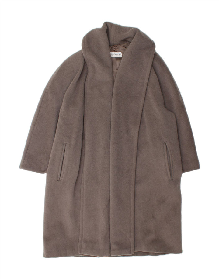 Soprabito aperto oversize da donna VINTAGE IT 44 Lana di alpaca grigio medio