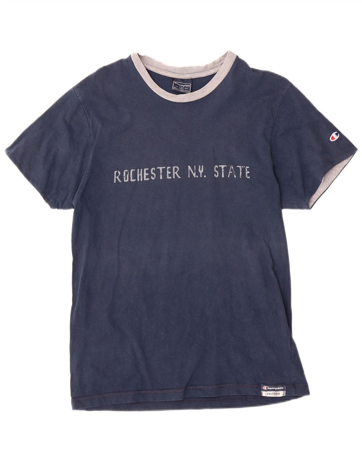 CHAMPION T-shirt grafica da uomo NY Rochester Top in cotone blu navy medio