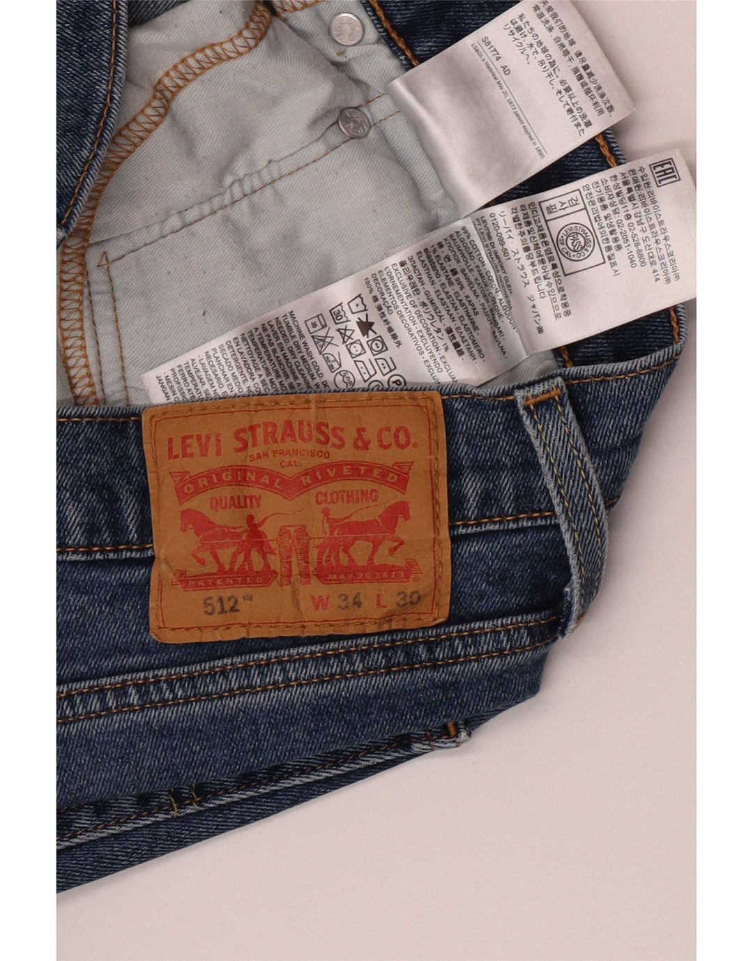 Jeans Levi's Uomo 512 Slim W34 L30 Cotone Blu