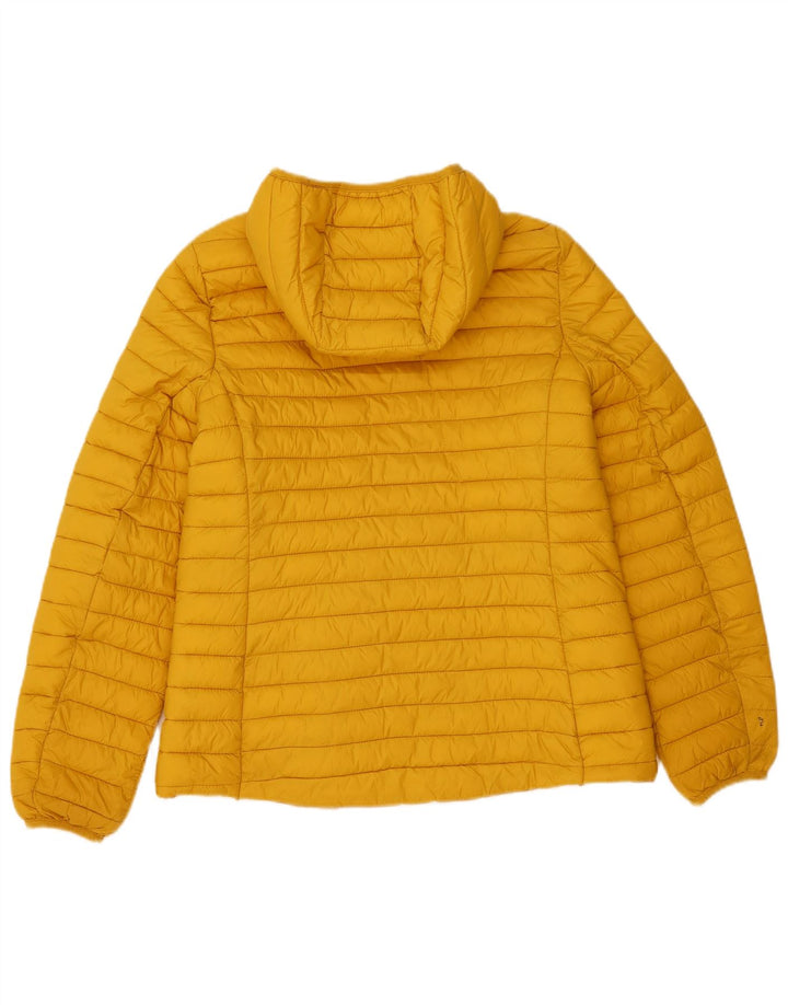 Giacca imbottita con cappuccio da donna Joules UK 14 giallo medio in poliammide