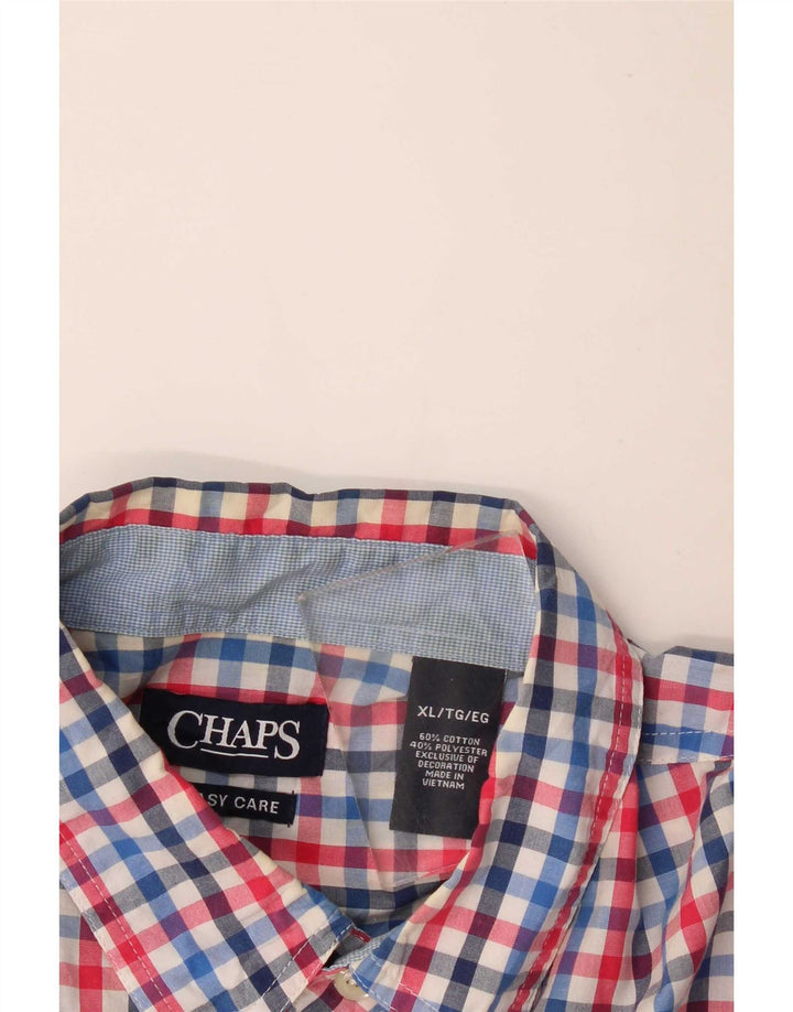 Chaps Camicia da uomo Easy Care XL in cotone a quadretti multicolore