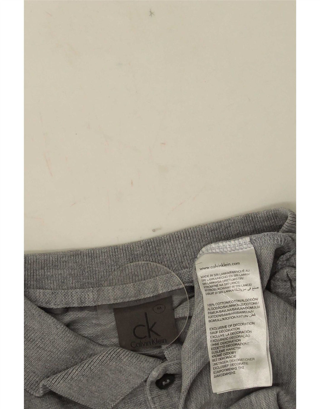 Polo da uomo Calvin Klein in cotone grigio medio