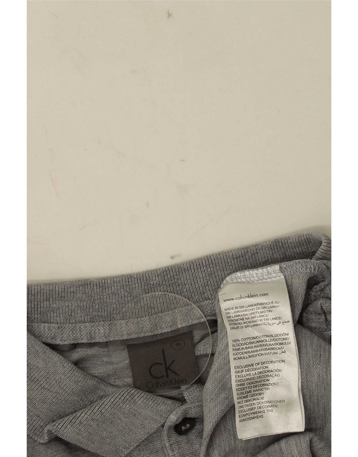 Polo da uomo Calvin Klein in cotone grigio medio