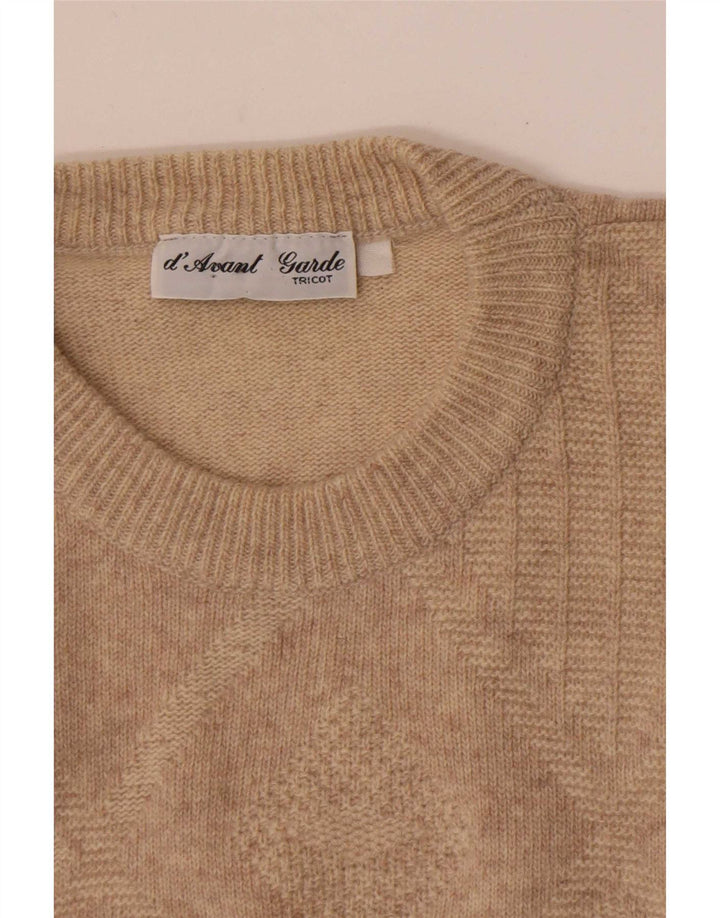 Maglione girocollo da uomo Avant Garde beige medio a rombi/diamante