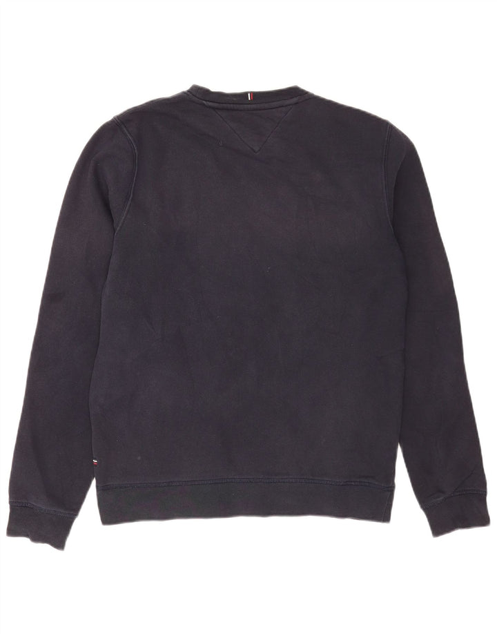 Tommy Hilfiger Felpa grafica da uomo Maglione piccolo cotone blu navy