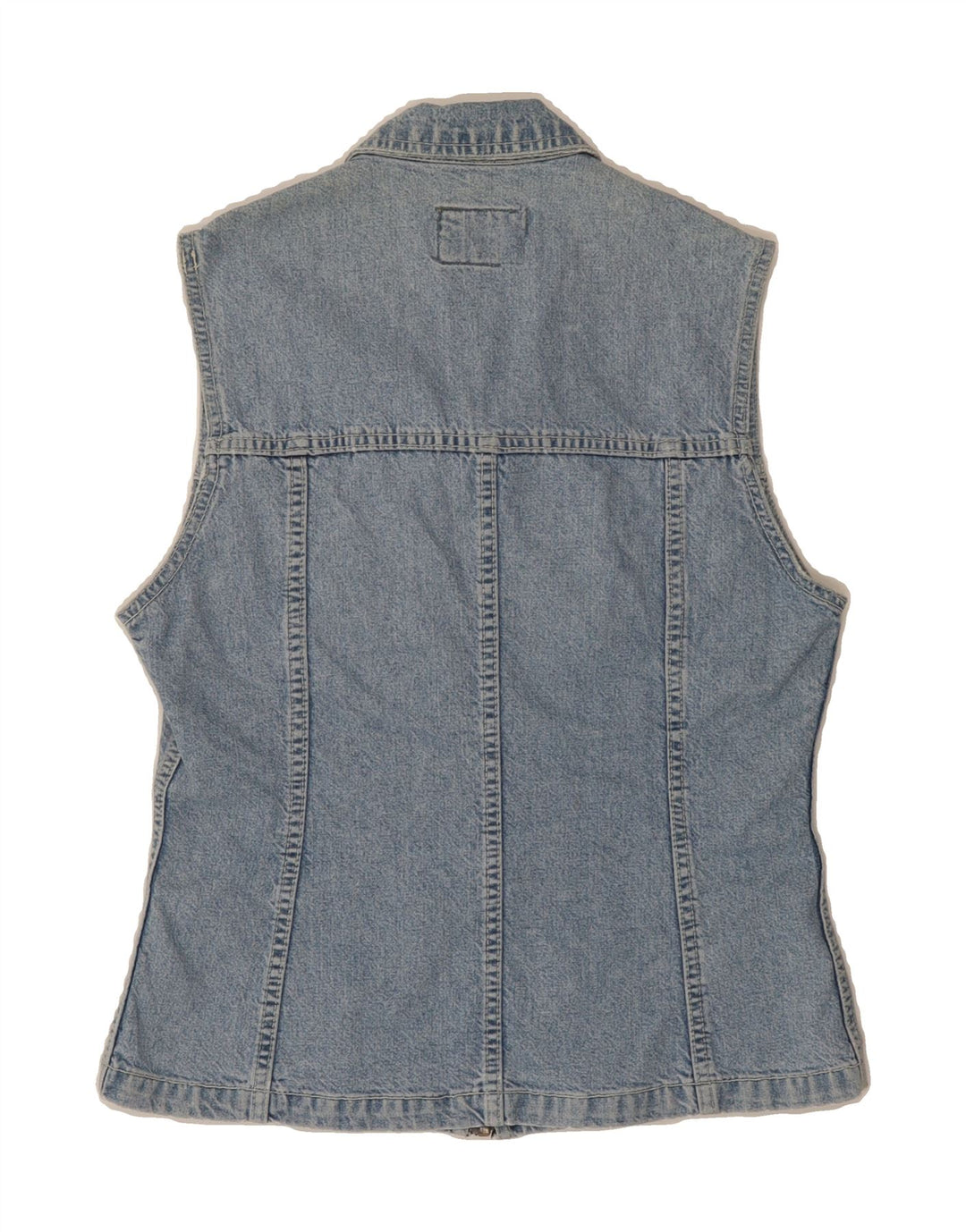 VINTAGE Womens Denim Gilet IT 36 XS Blue Cotton Vintage Vintage and Second-Hand Vintage from Messina Hembry 