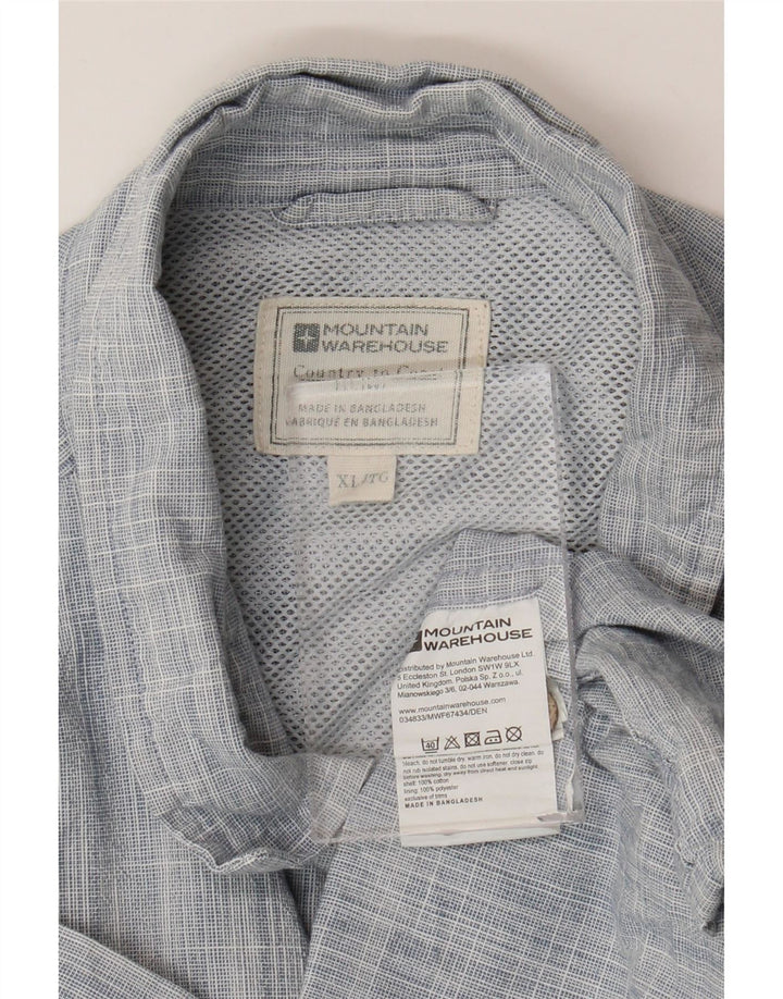 Camicia a maniche corte da uomo Mountain Warehouse XL in cotone blu