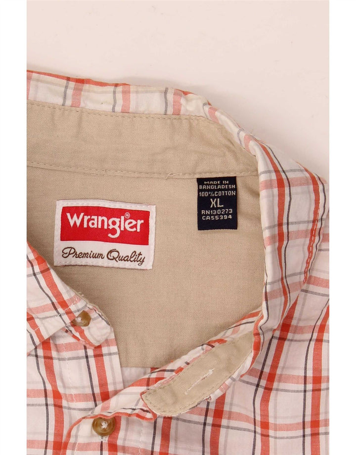 Camicia a maniche corte da uomo Wrangler XL in cotone a quadri bianchi