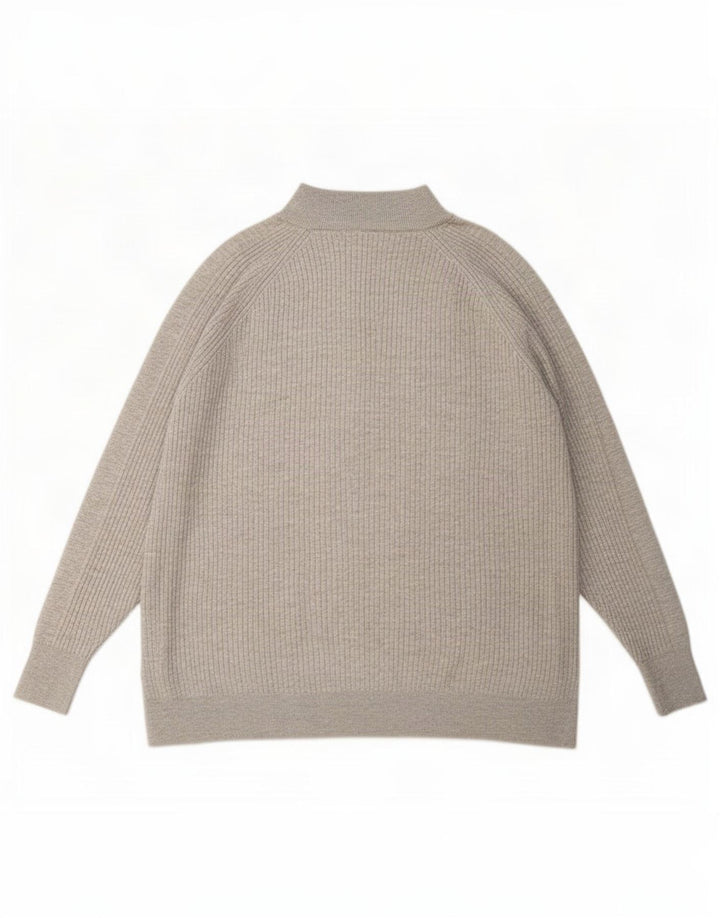 Maglione maglione oversize con zip e collo da donna Marks & Spencer UK 18 XL Grigio