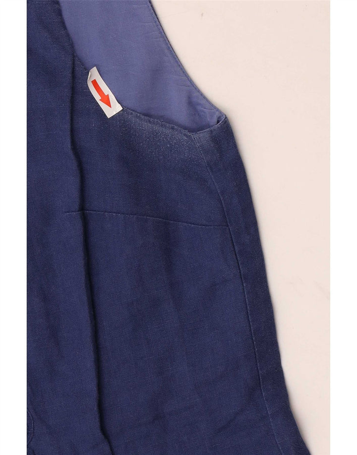 Abito basic senza maniche da donna Jigsaw UK 10 Piccolo lino floreale blu navy