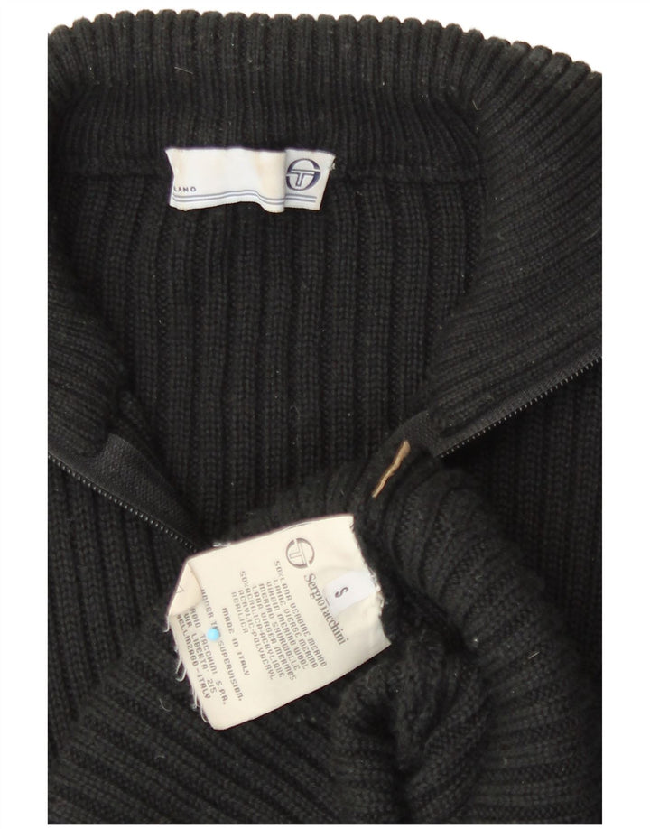 Maglione cardigan con zip intera da donna Sergio Tacchini UK 10 piccolo nero