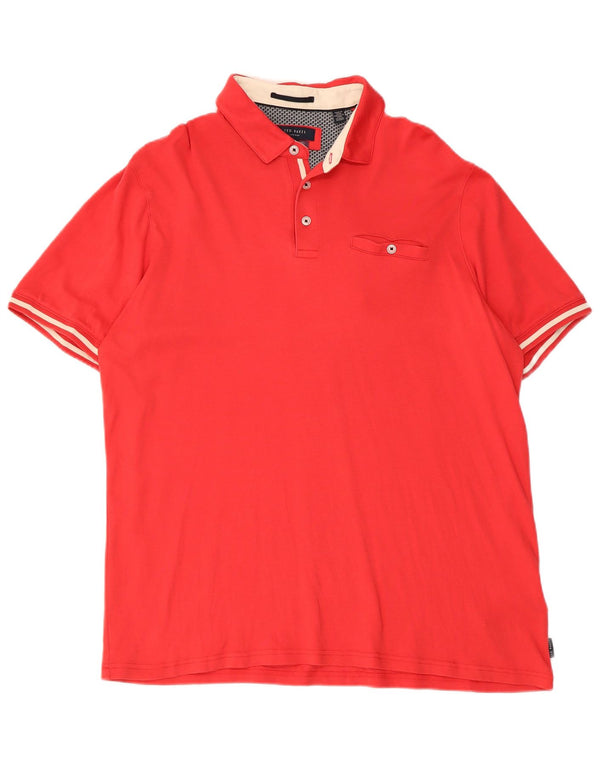 Polo da uomo Ted Baker taglia 5 XL in cotone rosso