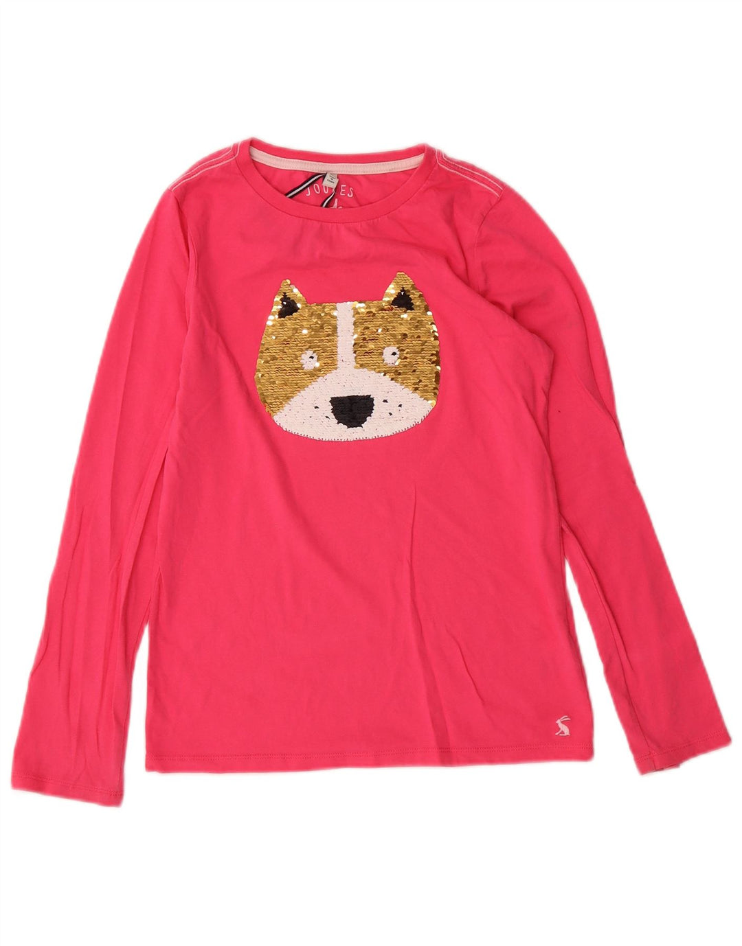 JOULES Top grafico per bambina a maniche lunghe 11-12 anni in cotone rosa