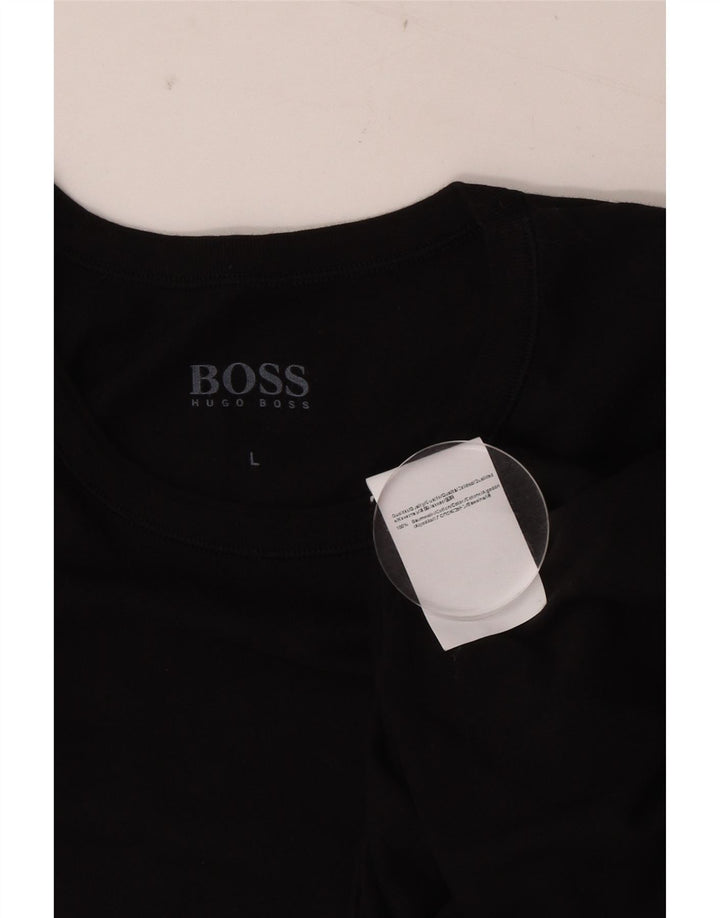 T-shirt da uomo Hugo Boss Top grande in cotone nero