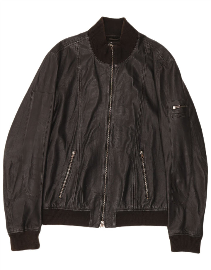 Giacca in pelle da uomo Zen IT 54 XL in pelle nera