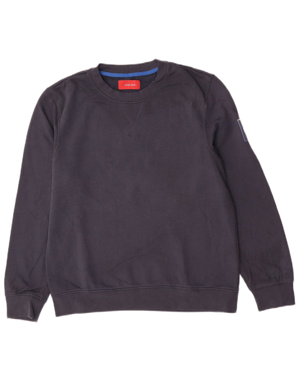 Felpa da uomo Gaudi in cotone medio blu navy
