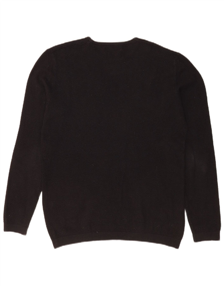 Maglione maglione girocollo da uomo Zara grande in acrilico nero