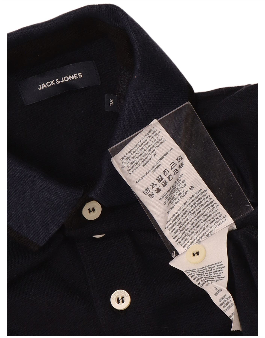 Polo da uomo JACK & JONES XL in cotone blu navy