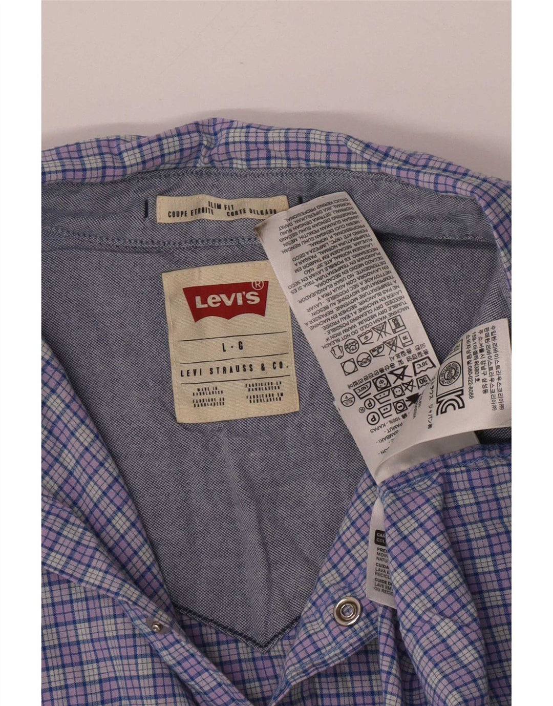 Camicia Levi's da uomo slim fit in cotone a quadri grandi blu