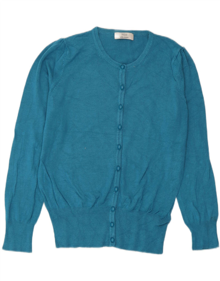 Maglione cardigan da donna Marks & Spencer UK 14 Viscosa turchese medio