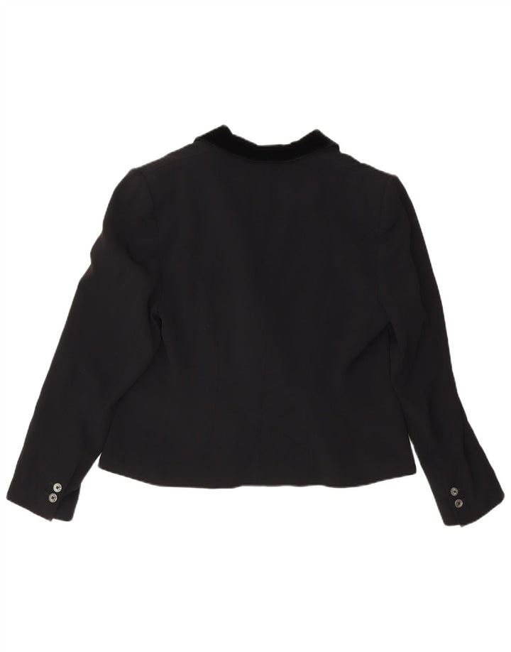 Giacca blazer doppiopetto da donna Karen Millen UK 16 grande viscosa nera