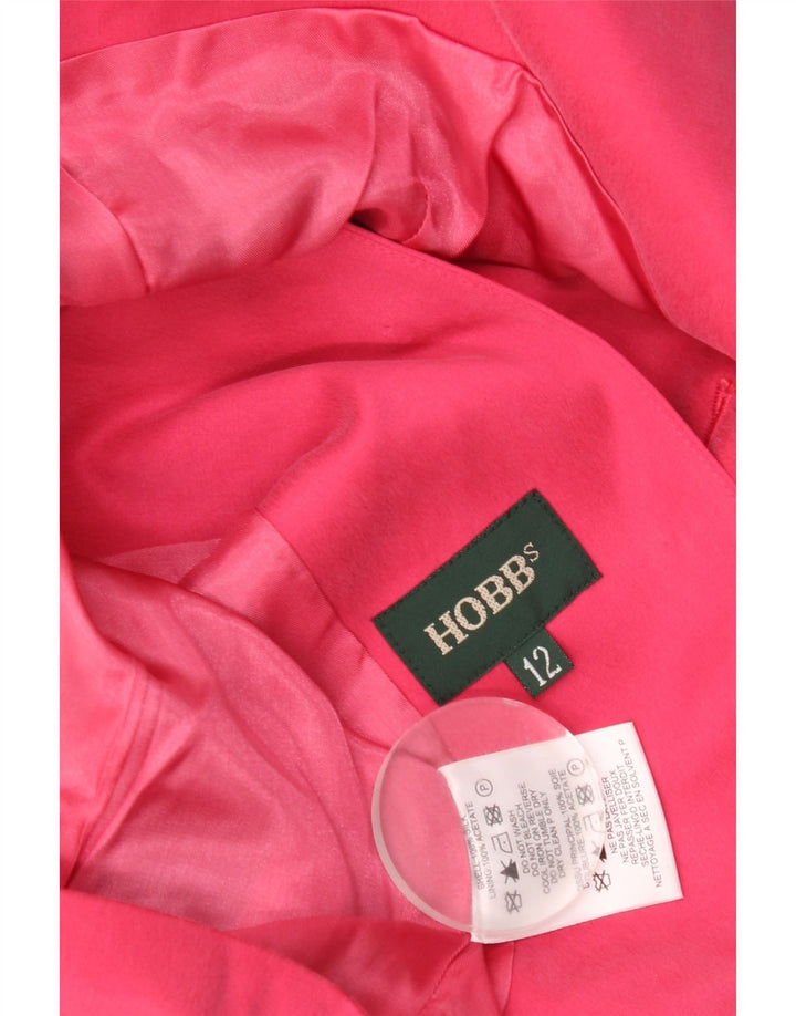 Giacca blazer a 3 bottoni corta da donna Hobbs UK 12 seta rosa media